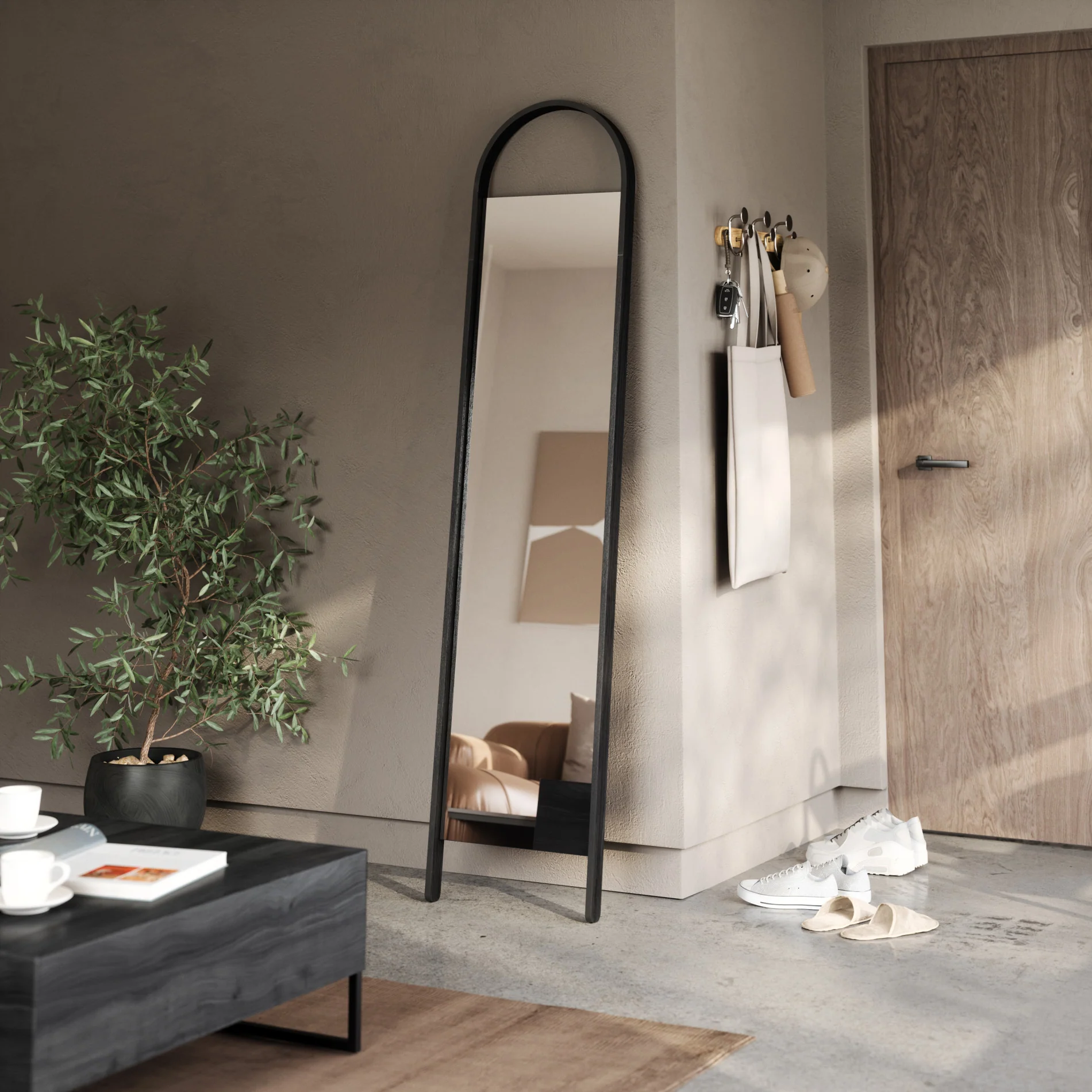 UMBRA Bellwood Leaning Mirror — Color: Black - Image 3