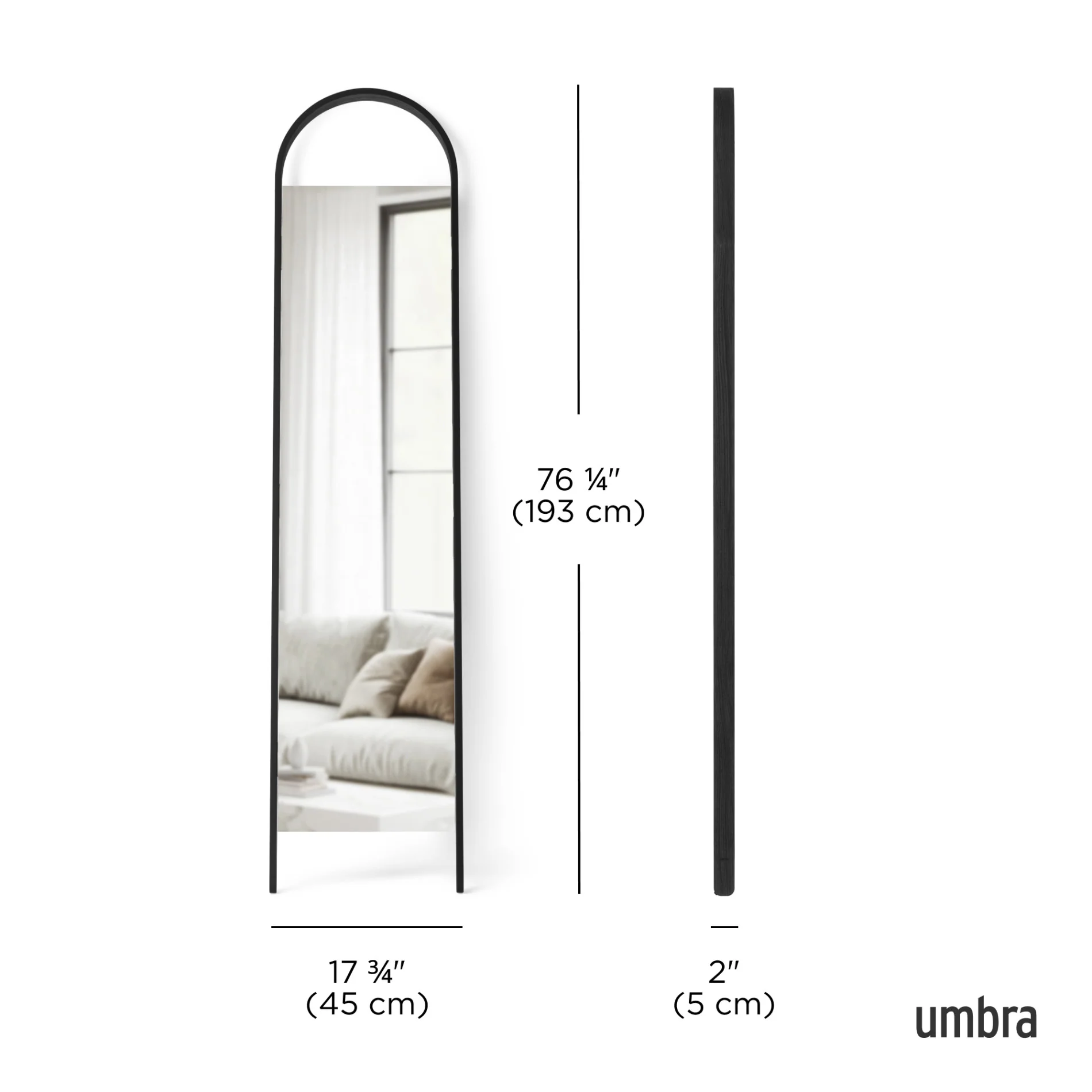 UMBRA Bellwood Leaning Mirror — Color: Black - Image 5