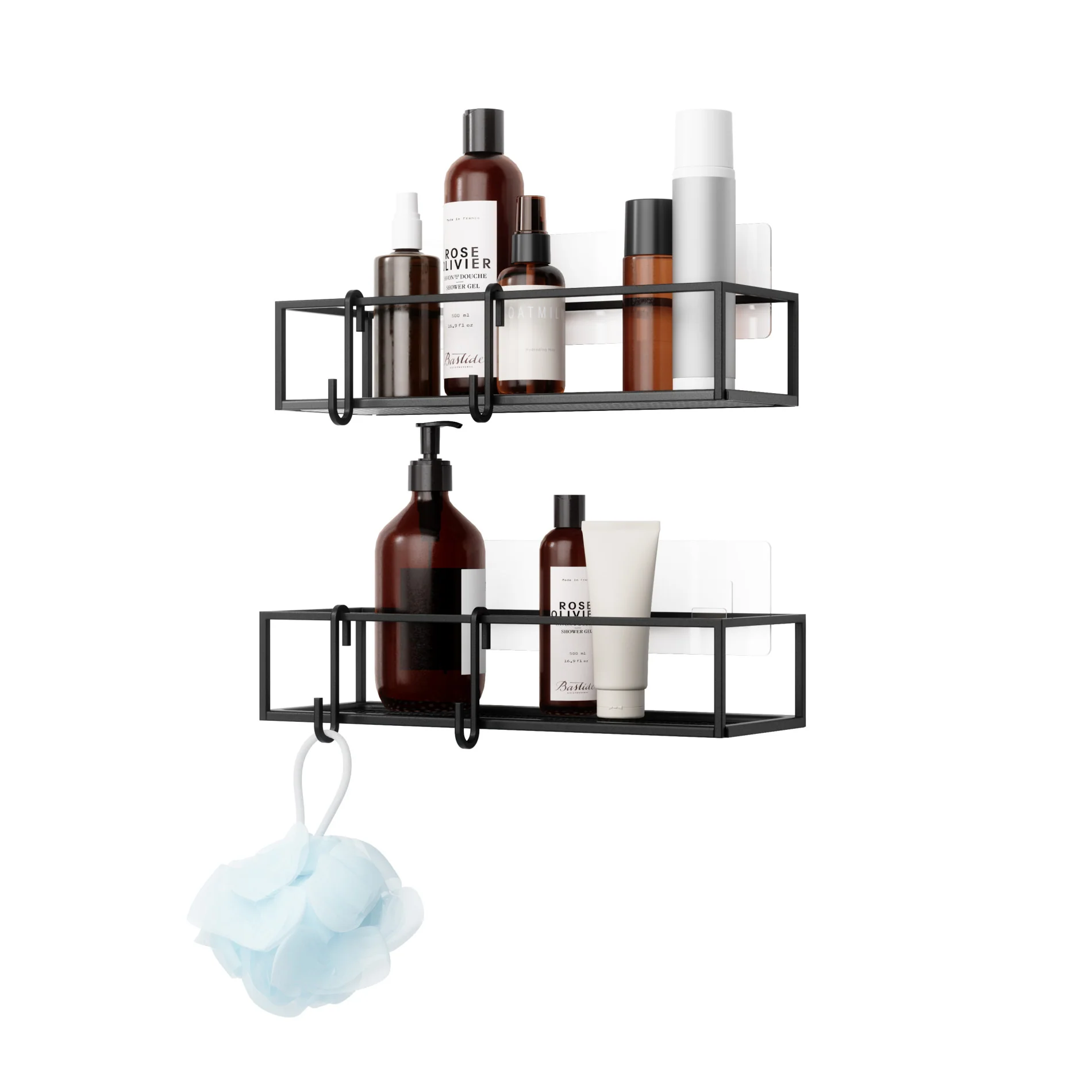 UMBRA Cubiko Adhesive Shower Bins, Set of 2