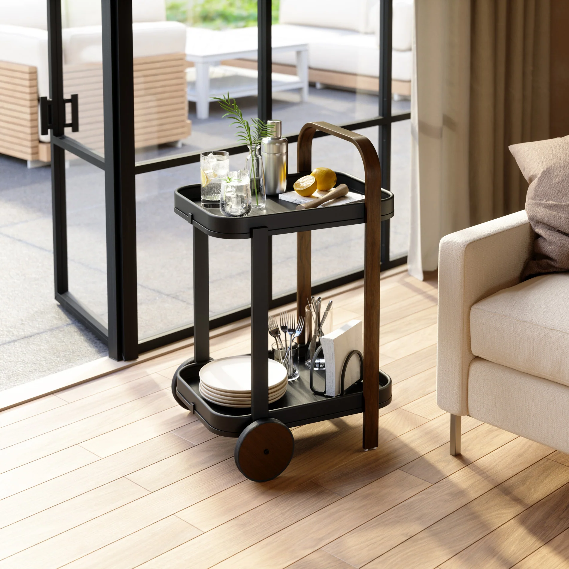UMBRA Bellwood Bar & Storage Cart - Image 3