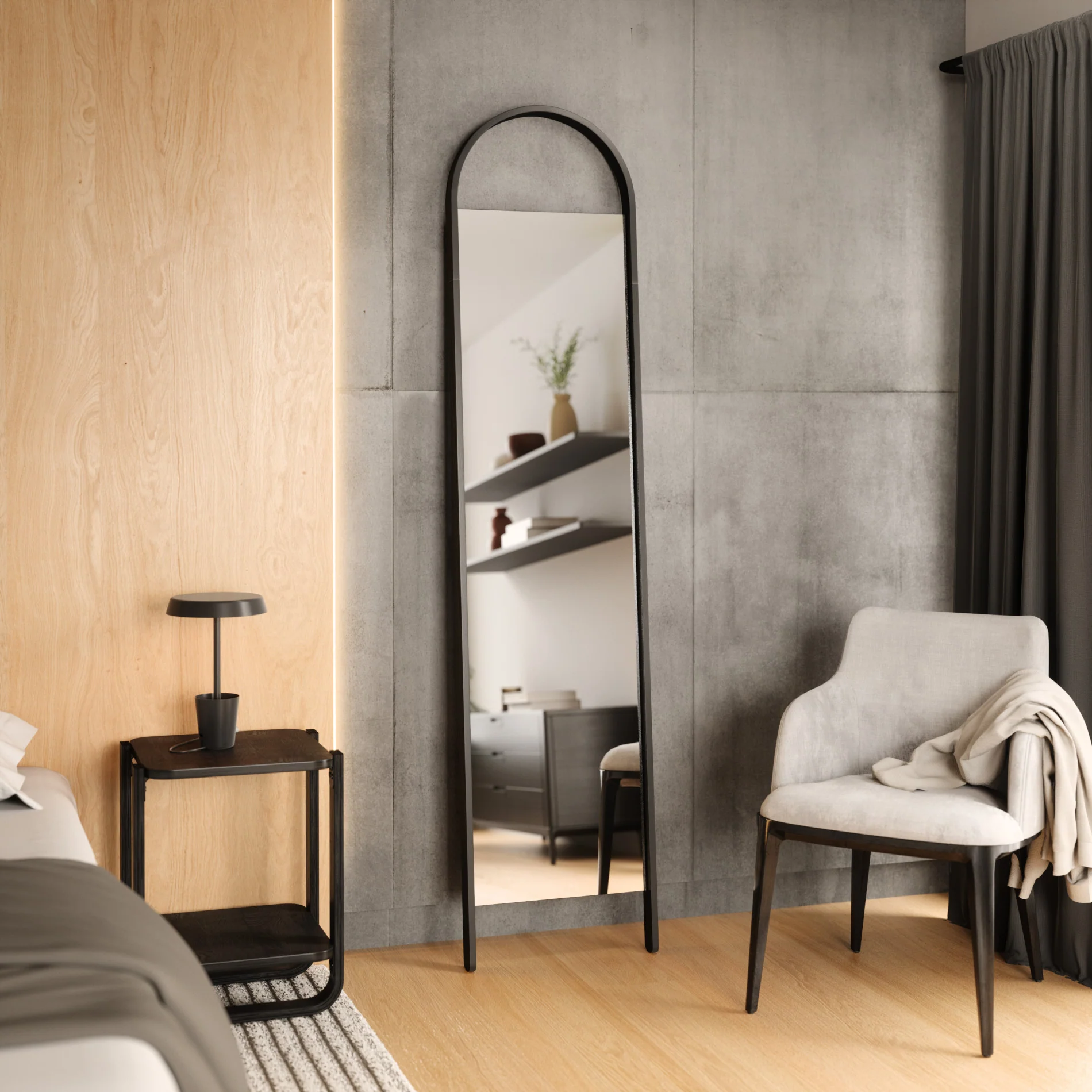 UMBRA Bellwood Leaning Mirror — Color: Black - Image 2