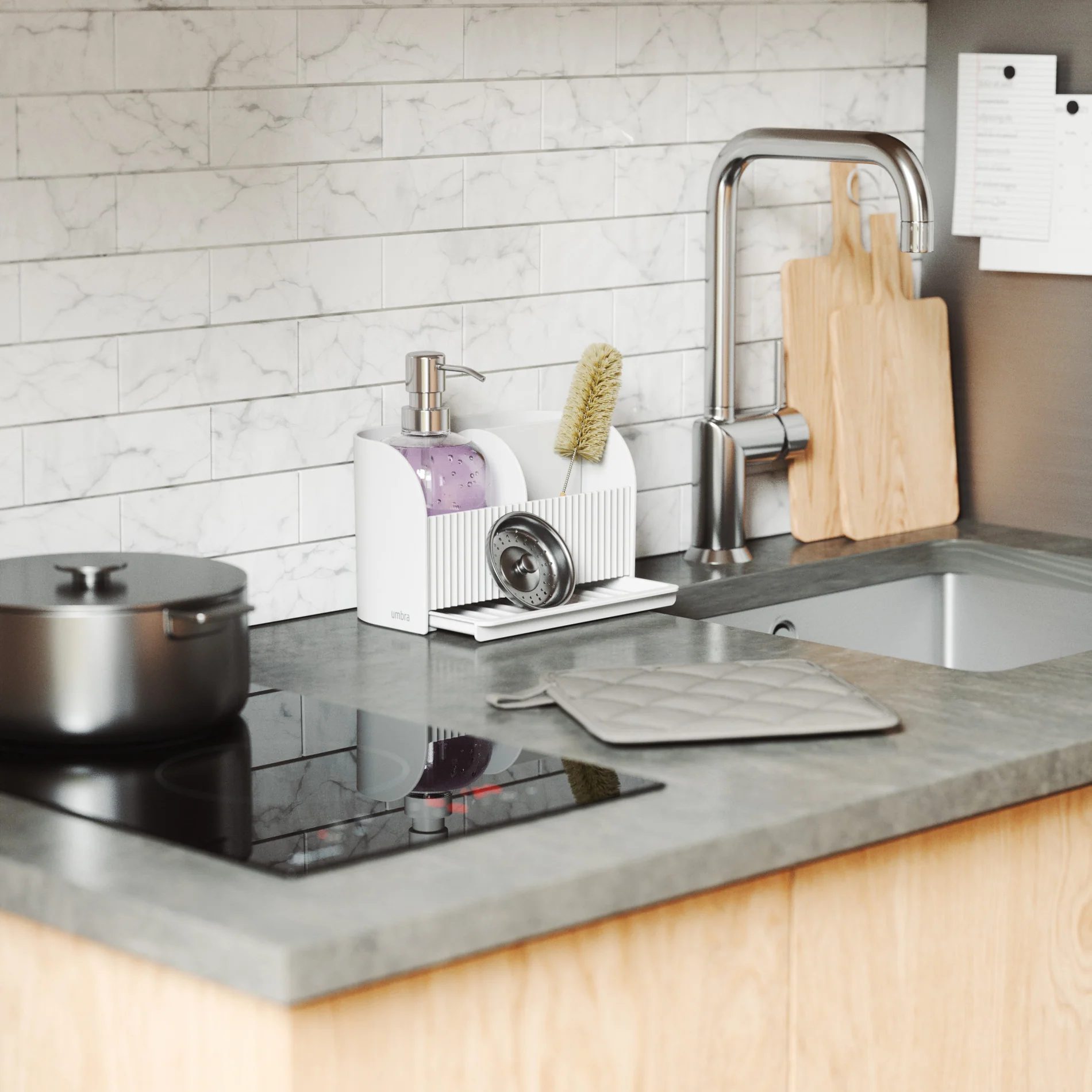 UMBRA Sling Sink Caddy with Soap Pump - Image 2