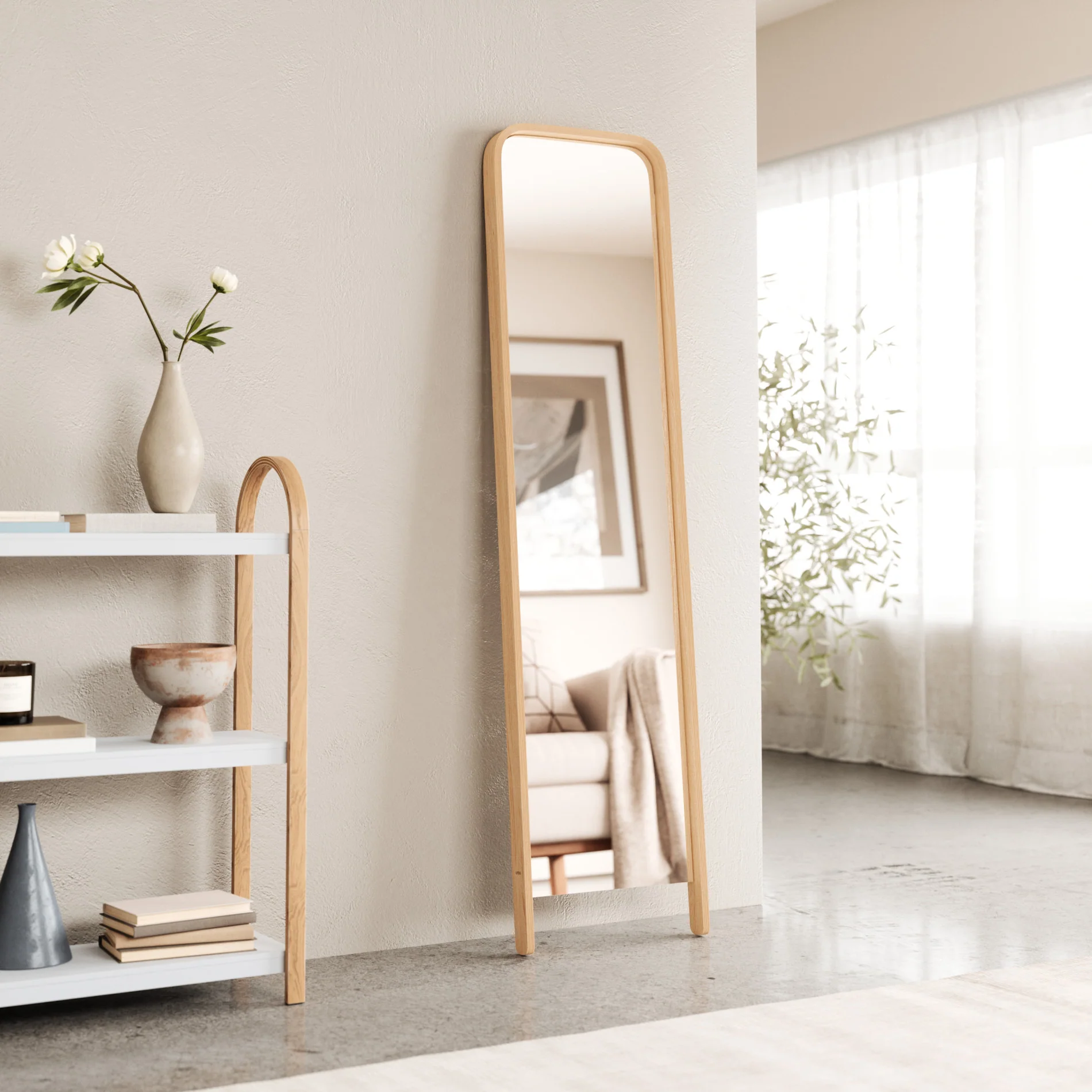 UMBRA Bellwood Leaning Mirror — Color: Natural - Image 2