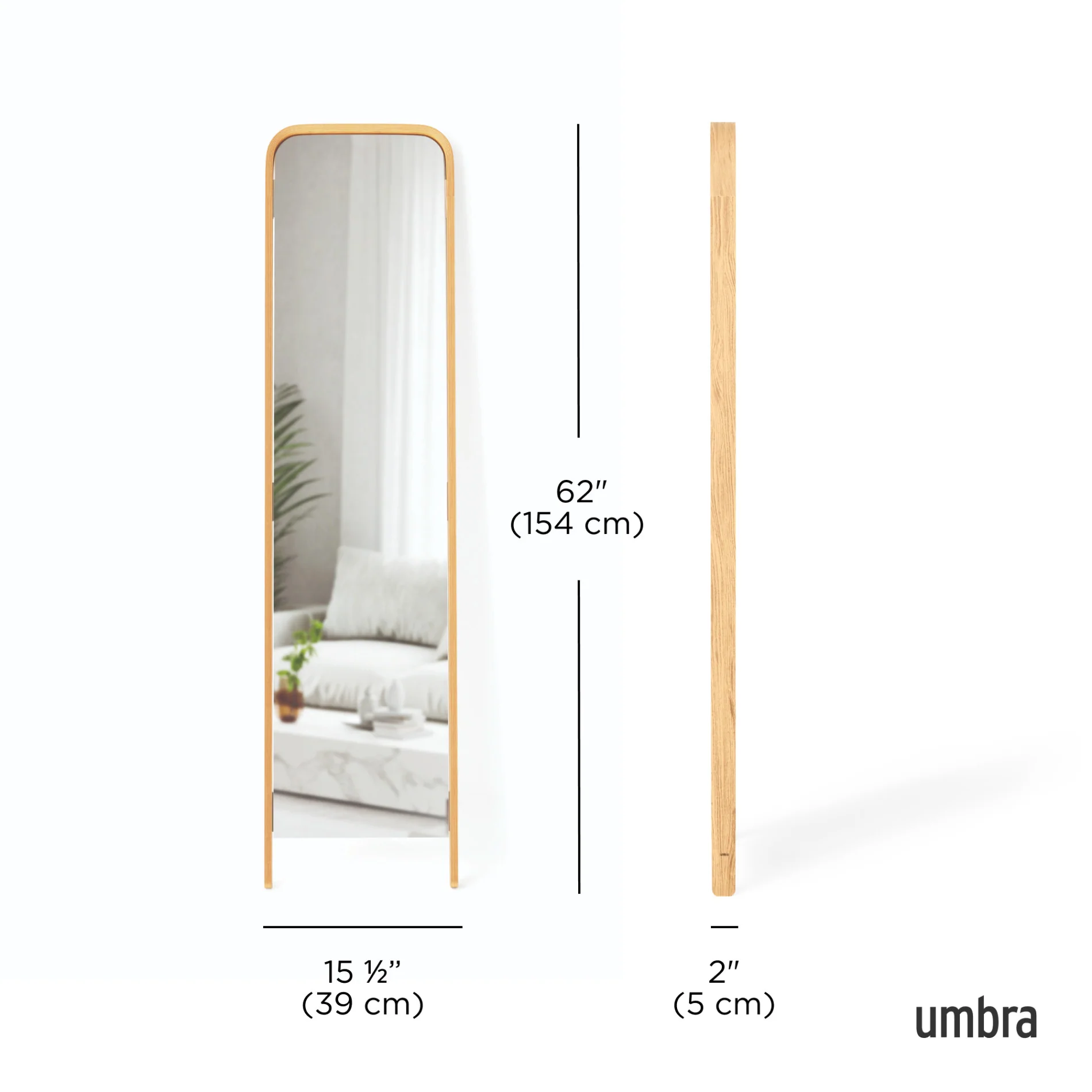 UMBRA Bellwood Leaning Mirror — Color: Natural - Image 5